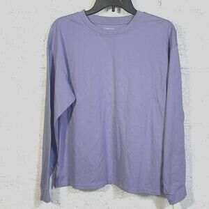 Calvin Klein Women's Long-Sleeve Crewneck T-Shirt purple Small $35